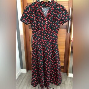 Vintage Cotton Cherry Print Dress